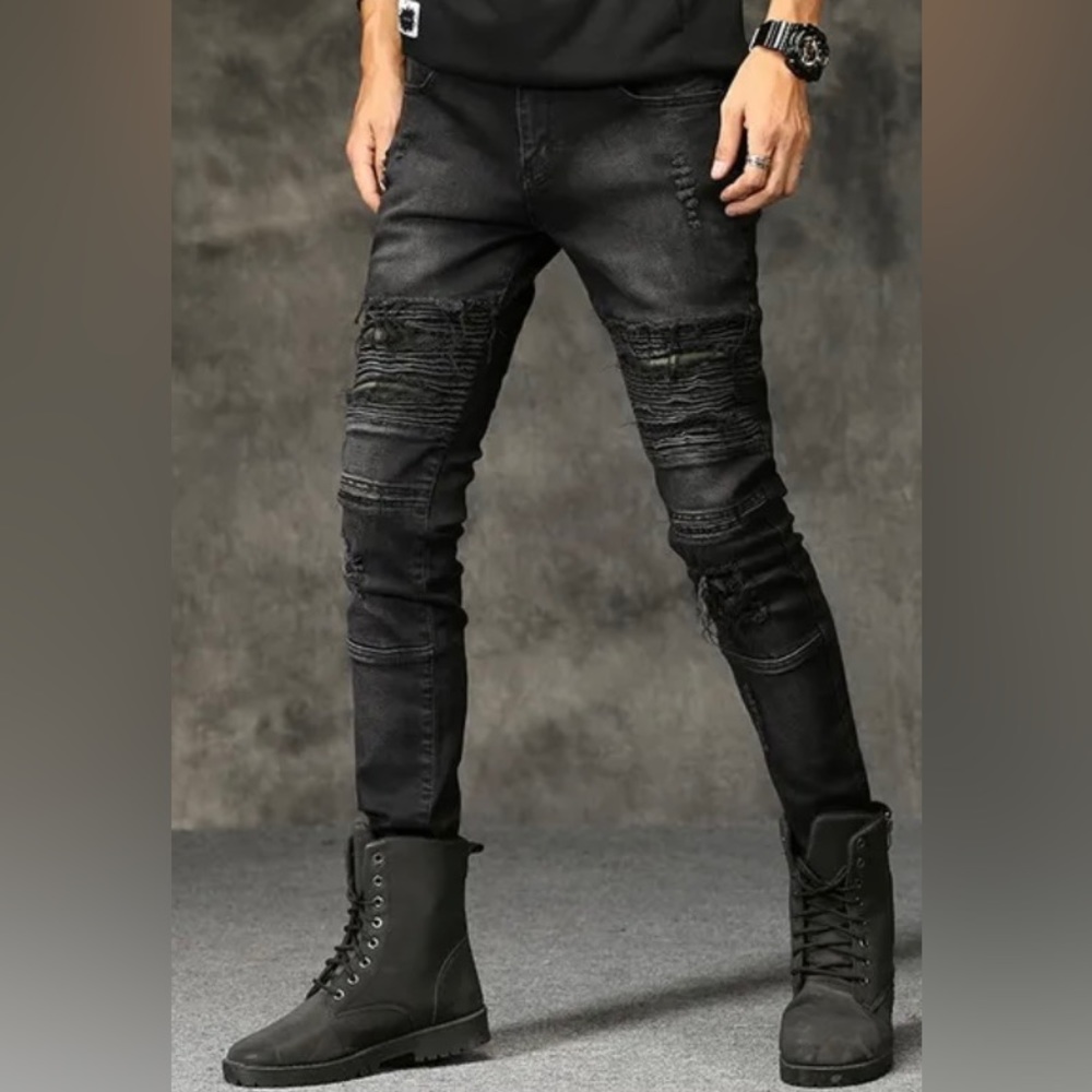 Men’s Slim Tattered Jeans